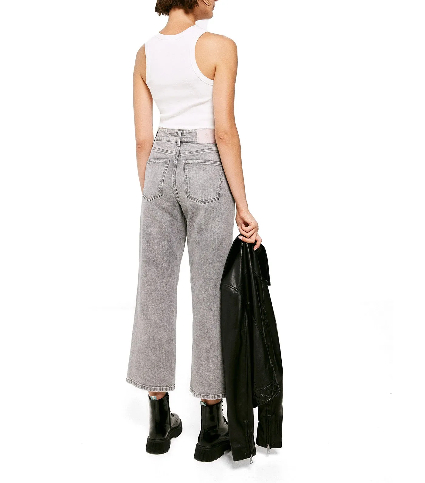 Sustainable Wash Culotte Jeans Gray