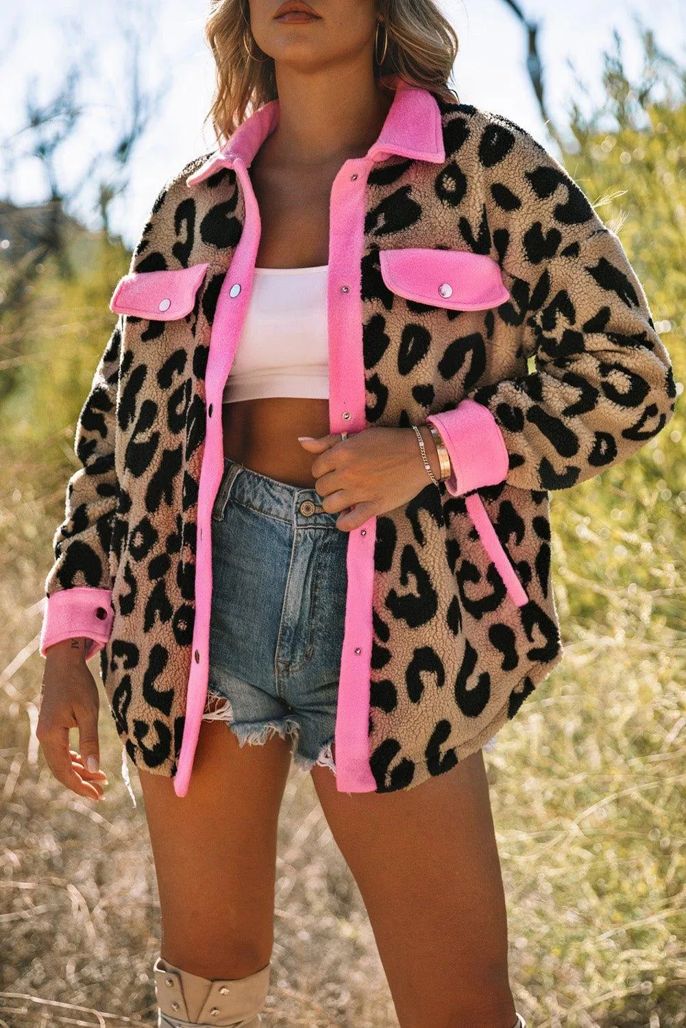 Teddy Bear Leopard Shacket