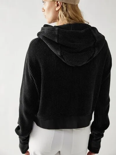 TEEK - Waffle-Knit Whateva Hooded Jacket