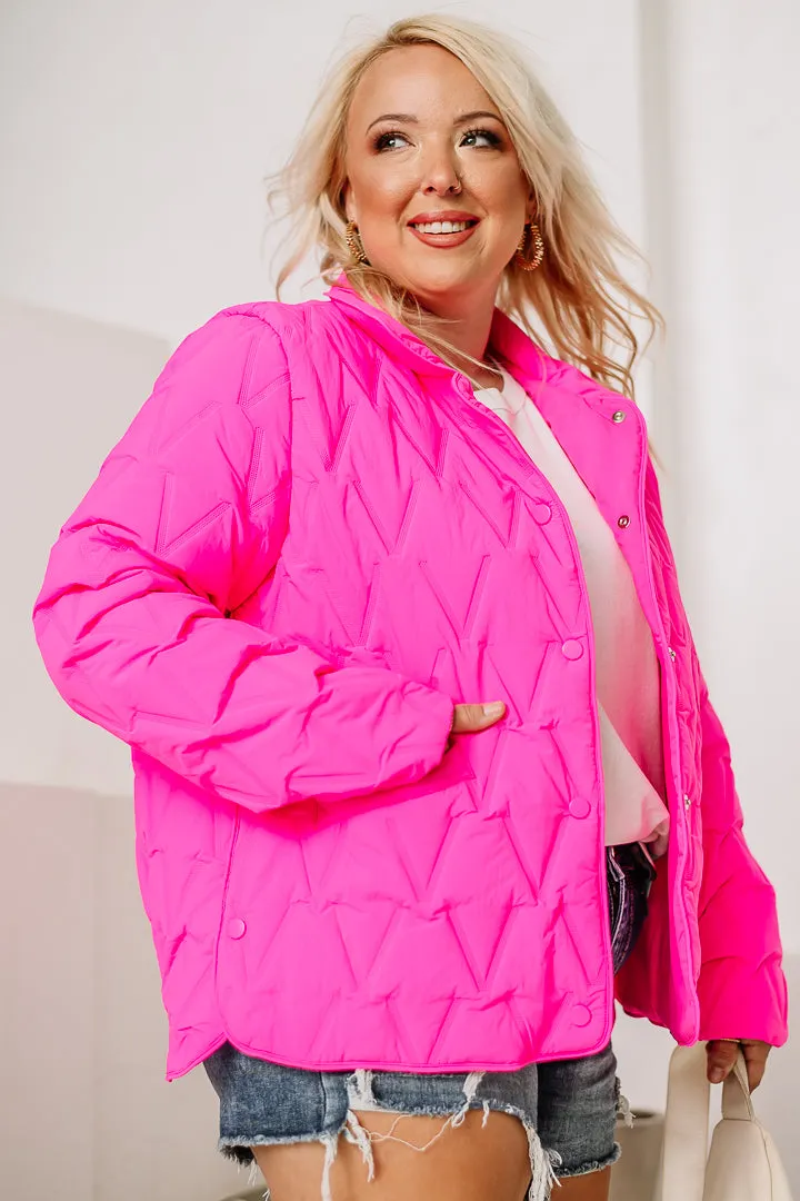 The Cool Girl Quilted Jacket | Fuchsia