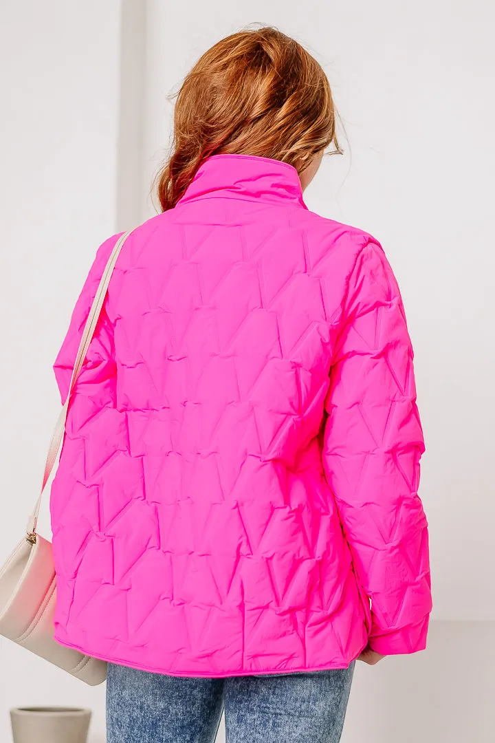 The Cool Girl Quilted Jacket | Fuchsia