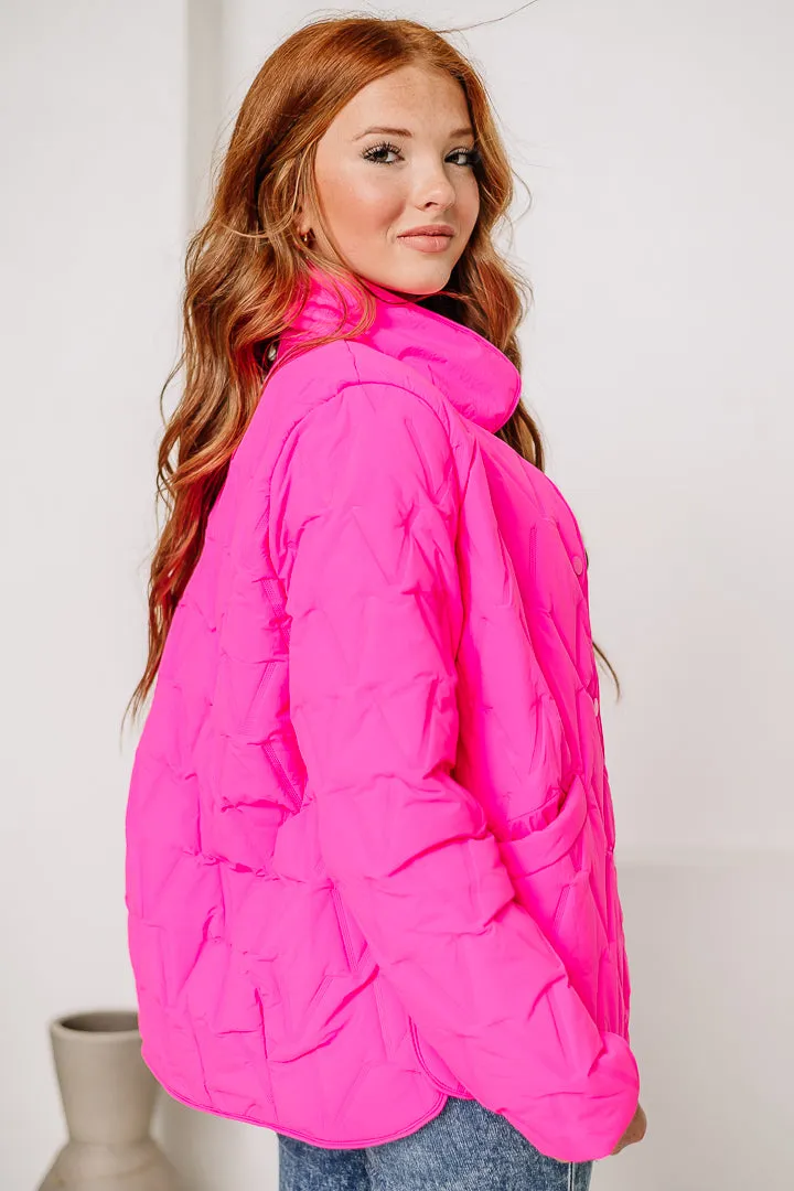 The Cool Girl Quilted Jacket | Fuchsia