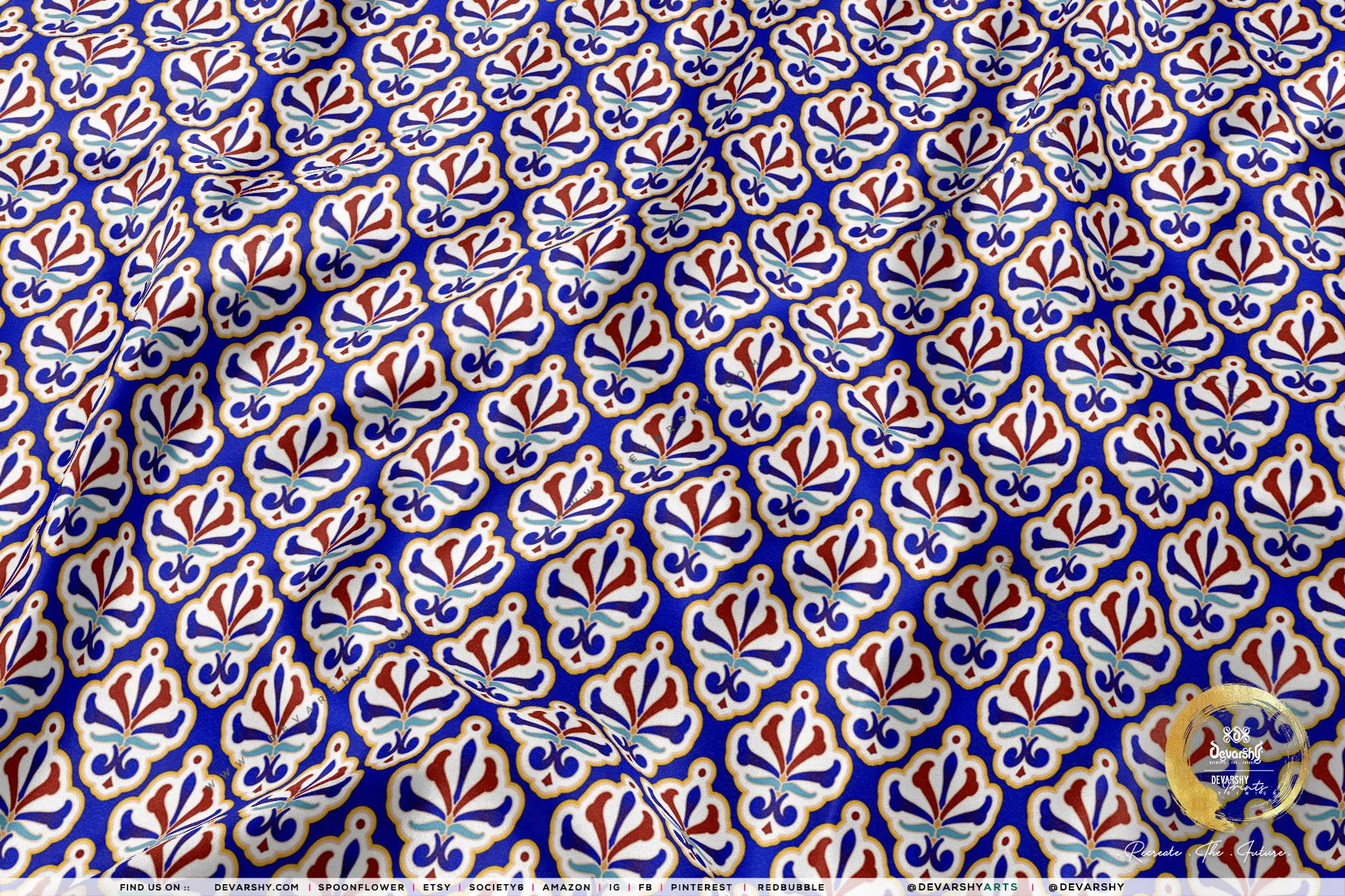 Tiles Pattern Apparel Fabric 3Meters , 9 Designs | 8 Fabrics Option | Moroccan Fabric By the Yard | 035