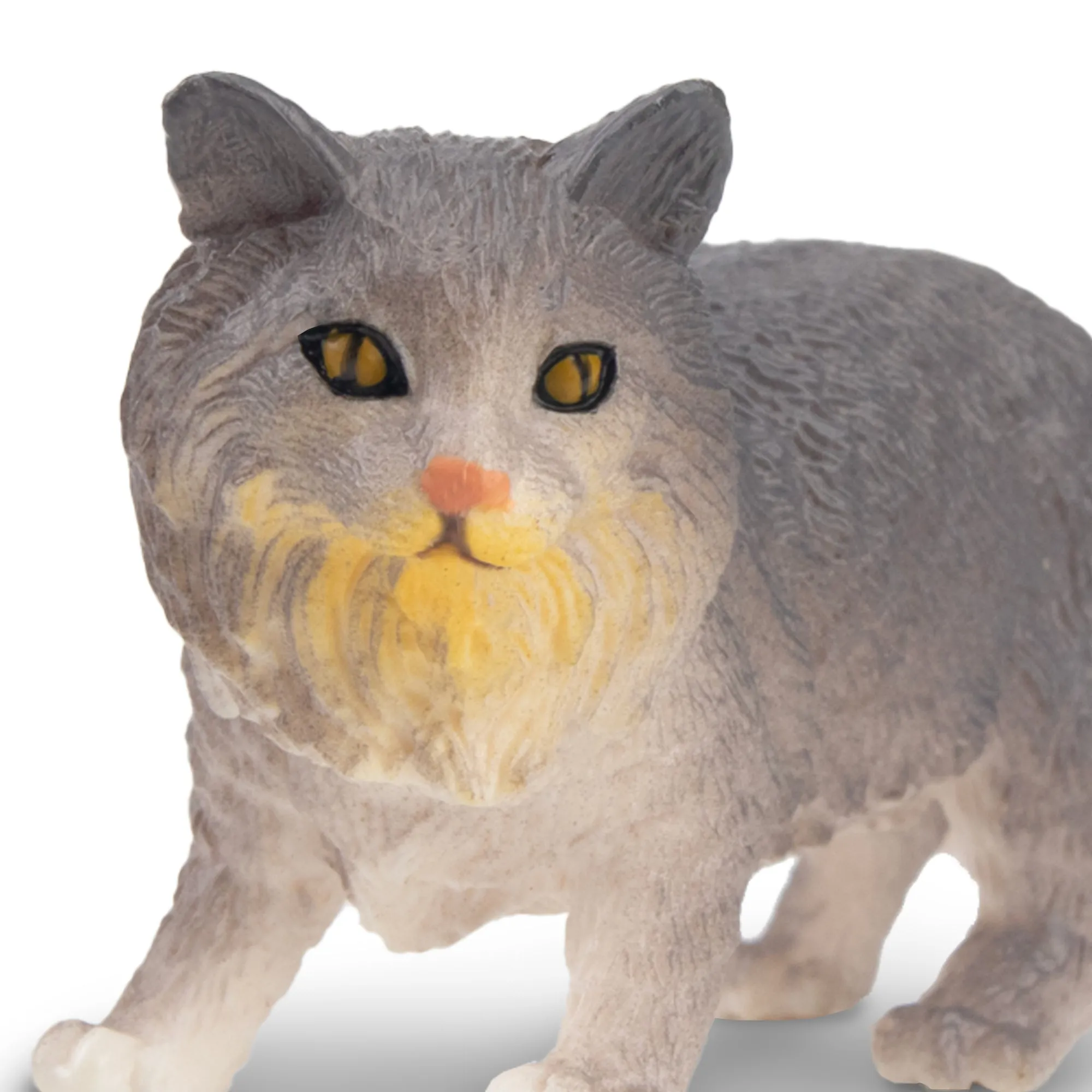 Toymany Grey Norwegian Forest Cat Figurine Toy