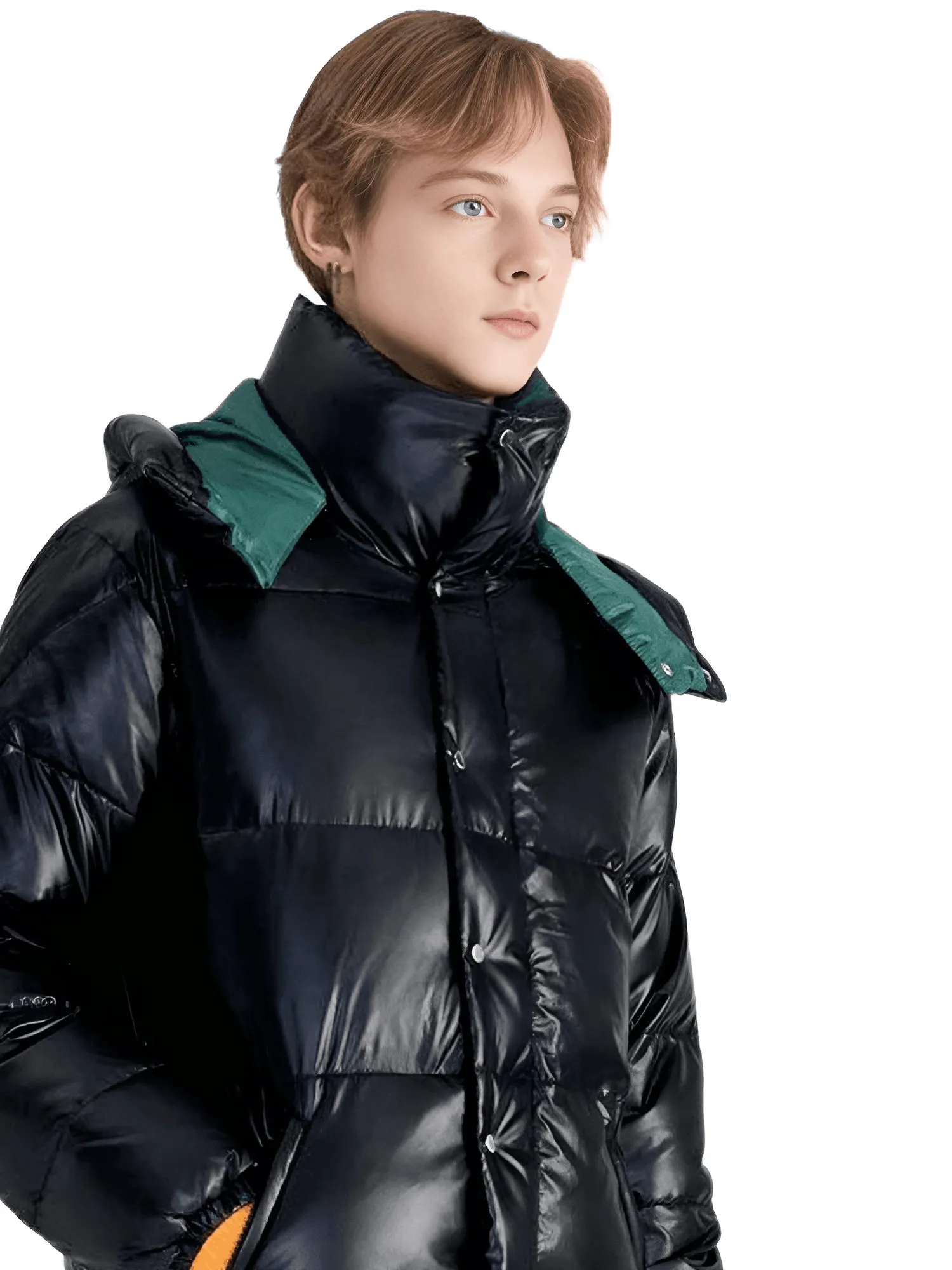 Unisex White Duck Down Puffer Jackets With Detachable Hood