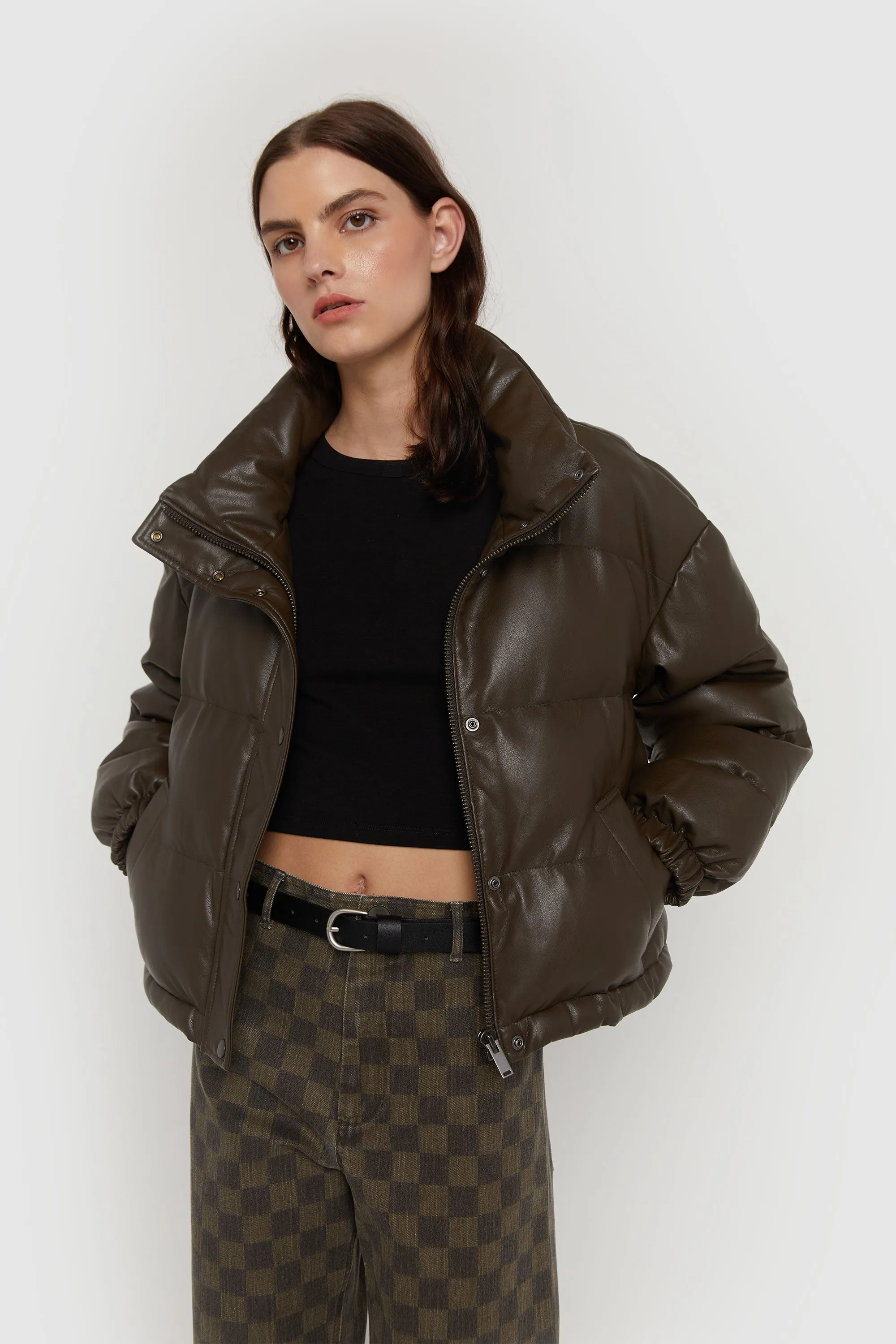 VEGAN LEATHER PUFFER