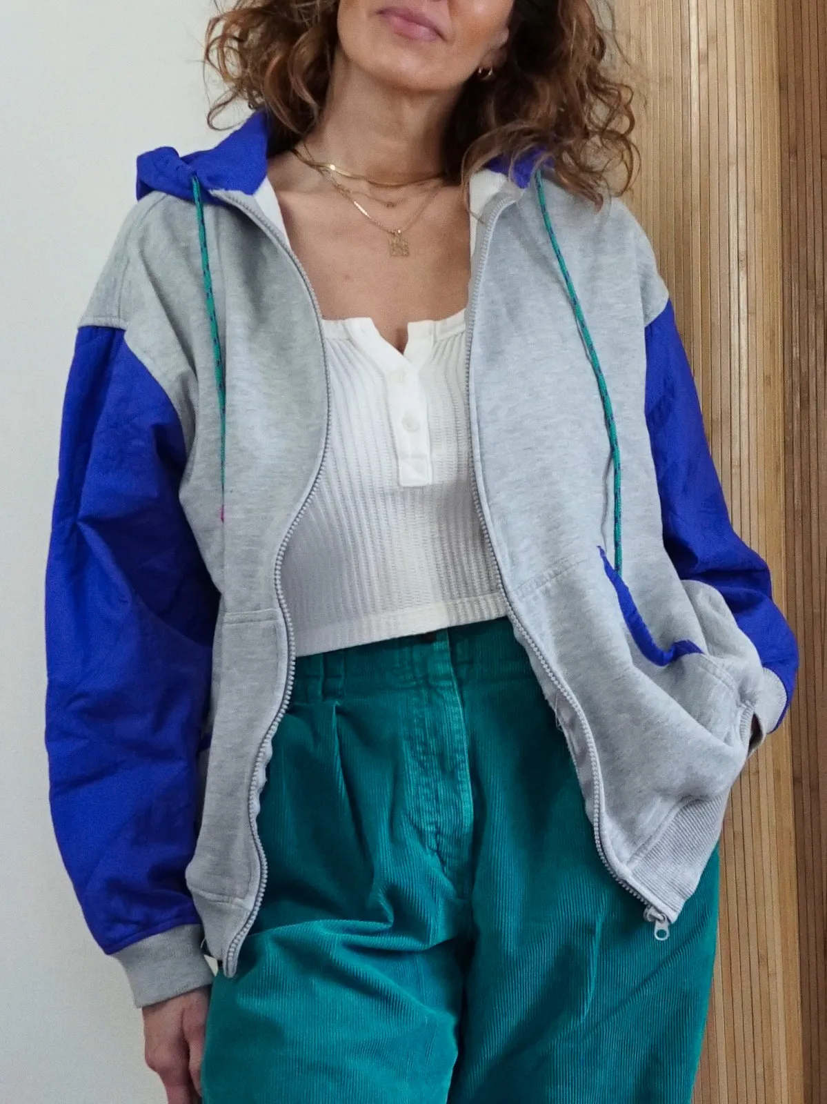 Vintage Periwinkle Contrast Hoodie