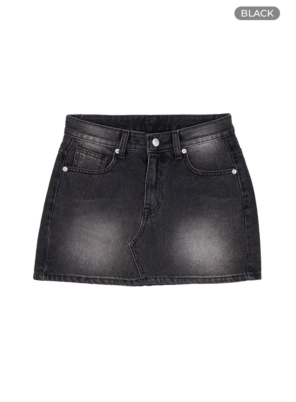 Washed Denim Mini Skirt IO430