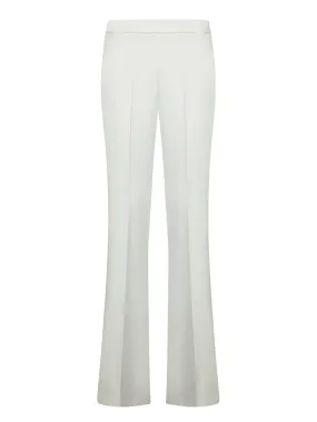 White Flared Crepe Stretch Pants