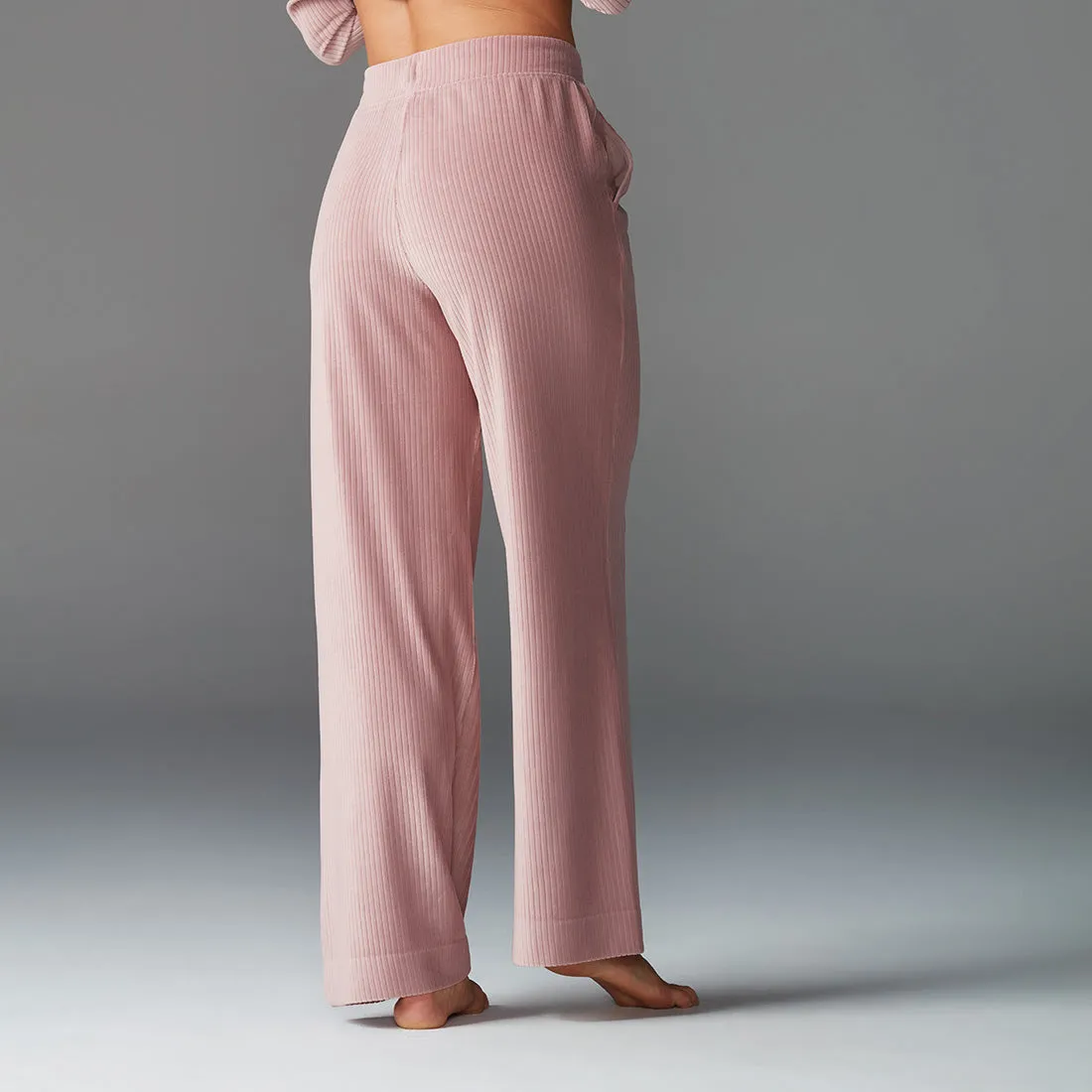 Wide Leg Brushed Rib Pant *