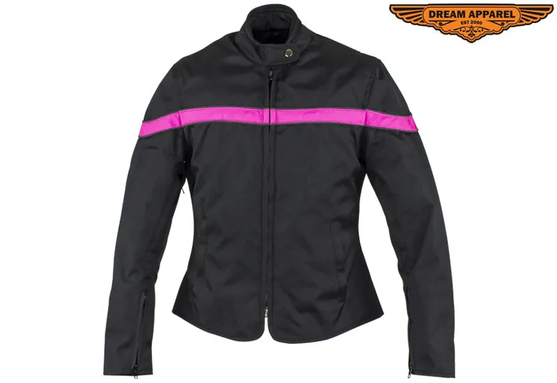 Women’s Hot Pink Racing Textile Motorcycle Jacket