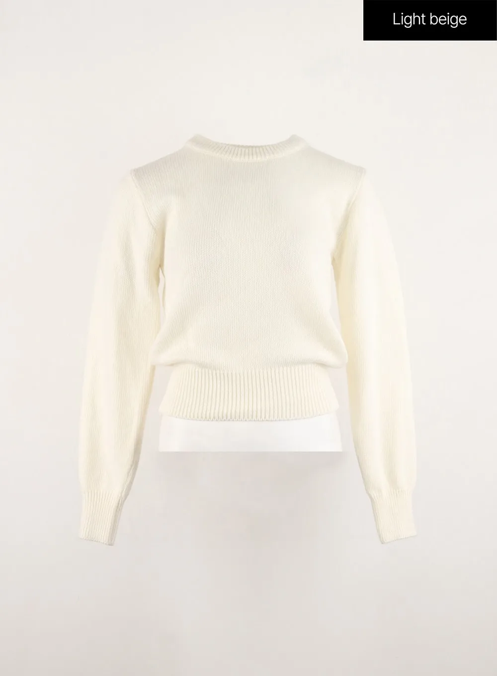 Wool Blend Round Neck Knit Sweater OD314