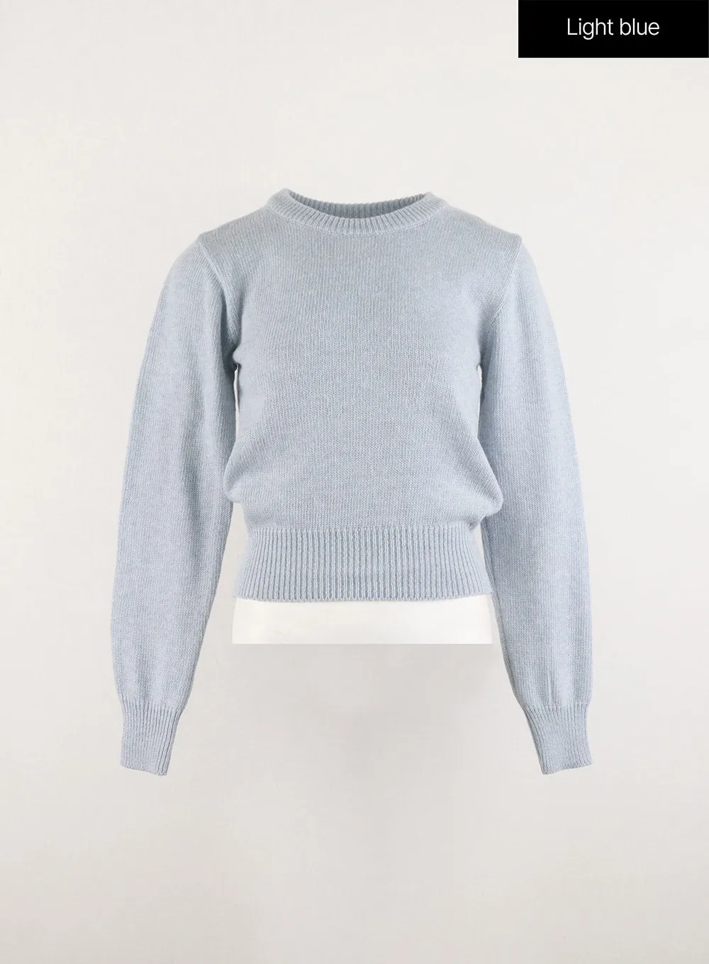 Wool Blend Round Neck Knit Sweater OD314