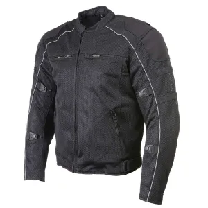 Xelement XS6557 Men's 'Troubled' Black All-Weather Mesh Motorcycle