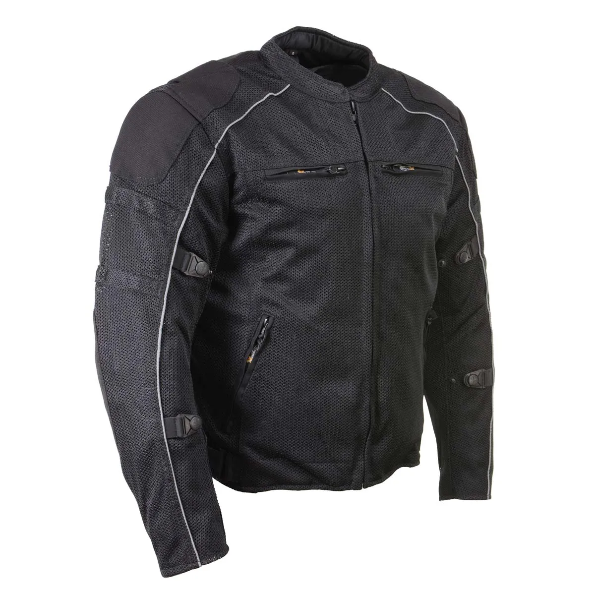 Xelement XS6557 Men's 'Troubled' Black All-Weather Mesh Motorcycle