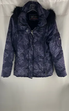 ZeroXPosur Women's Purple Paisley Quilted boarding Jacket W/Hood Size L